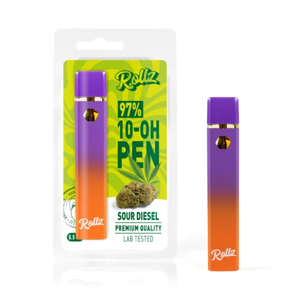 Vape de 10-OH (Novo HHC) Sour Diesel - Caneta Descartável Rollz - 97%